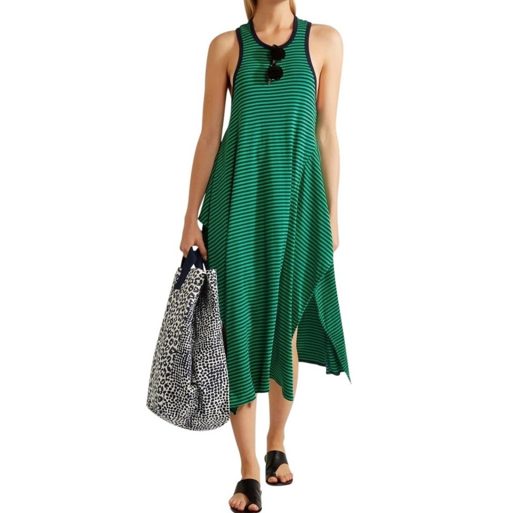 Stella McCartney Green Navy Dress Striped Calypso
